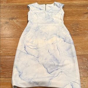 Calvin Klein Marble Patterned Mini Dress - Blue and White